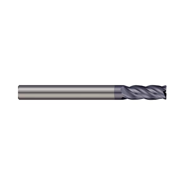 End Mill, 4 Flute, Corner Radius, 12.0 mm Cutter dia, Finish: AlTiN